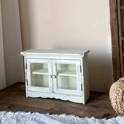 French-Style Vintage Wooden Small Cabinet for Export, Desktop Ornament, Living Room Decoration, Creative Storage Doll Cabinet