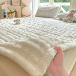 Rabbit Fur Plush Milk Velvet Mattress Pad Winter Warm Fleece Tatami Thin Coral Fleece Mat Machine Washable