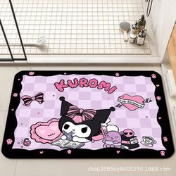 Cute Kuromi Bathroom Absorbent Floor Mat, Diatomaceous Earth Non-Slip Foot Mat, Entrance Toilet Carpet, Door Mat