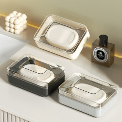 Soap dish with lid for draining bathroom for home students