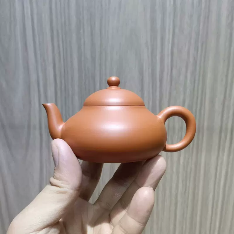 潮州手工朱泥功夫茶壶耐高温紫砂侧把茶壶纯手工复古单丛茶壶耐热