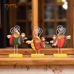 Zakka Miscellaneous Goods Pastoral Cartoon Angel Desktop Memo Clip Country Handmade Resin Clip Resin Angel Ornament
