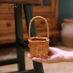 Mini Handmade Wicker Basket Decorative Floral Set Home Decoration Flower Basket