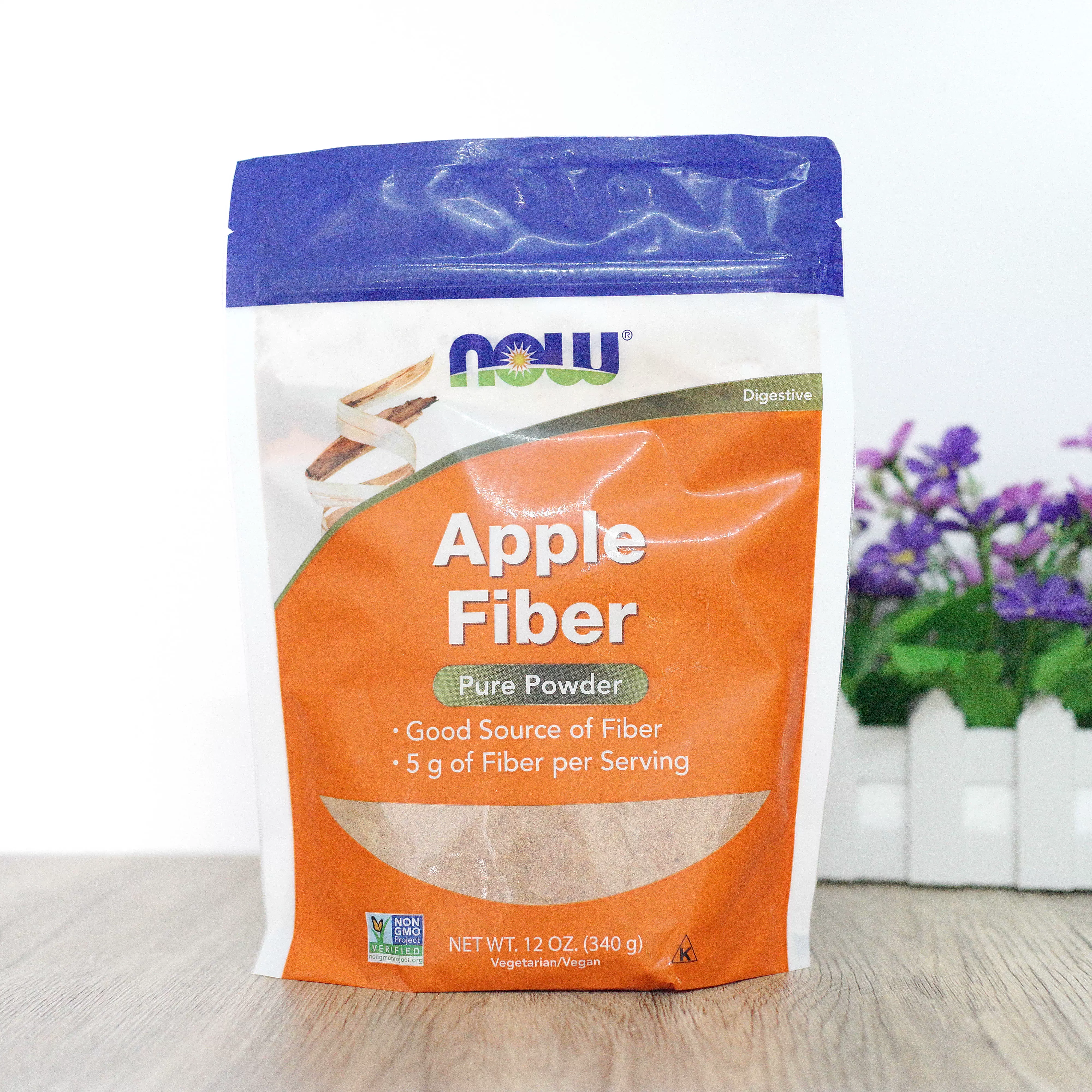 现货Now Foods Apple fiber纯正苹果纤维粉代餐粉低碳素食340克