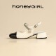 honeyGIRL Mary Jane Women's Shoes 2025 Spring Fashion Beige High-end Flat Shoes Square Toe Light Mouth Single Shoes
