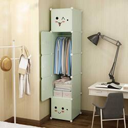 White Plastic Single-Person Wardrobe with Hanging Clothes Rack, Simple Assembly, Floor-Standing, Sturdy and Durable Storage Cabinet for Children and Students