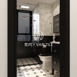 Vanne Retro Bathroom Tiles Swallow Garden Tiles French Black and White Bathroom Kitchen Wall Tiles Toilet Floor Tiles