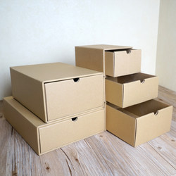 Kraft Paper Box Storage Box Drawer-Type Kraft Storage Box Shoe and Clothing Storage Box Pull-Out Storage Box