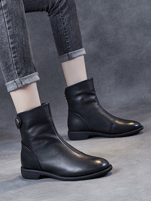 Genuine leather women's boots full cowhide soft leather women's shoes ...