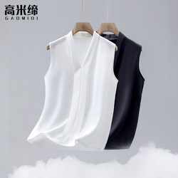 Professional White Shirt for Women, Summer 2026, Sleeveless Vest for Wearing under a Suit, Outerwear with a High-End Feel, V-Neck Shirt