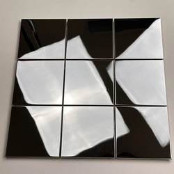 Mirror mosaic stainless steel silver metal background wall tiles simple bathroom living room square wall tiles