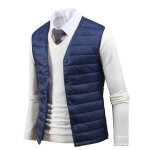 
2025 New Down Cotton Vest Men's Autumn and Winter Close-fitting Inner Wear Vest Middle-aged and Elderly Warm Vest Vest Liner
