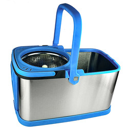 Dual-Drive Stainless Steel Blue Rotating Bucket Household Mop with Pressure Wringer Basket, Mop Bucket Body, Single Bucket Accessories