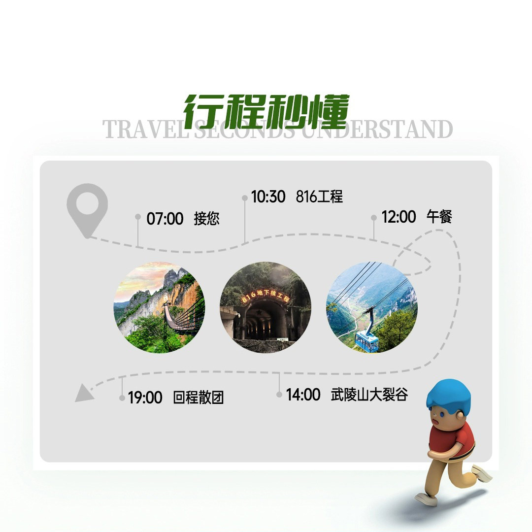 重庆旅游跟团游武陵山大裂谷816核工程乌江画廊纯玩大团一日游