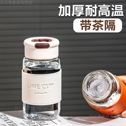 Simple Direct Drinking Water Cup, High Temperature Resistant, Thickened High Borosilicate Glass Cup, Portable Tea Brewing Cup for Girls, High Aesthetic Value, Anti-Scalding