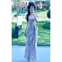 French-Style Gorgeous Floral Dress for Women, Early Summer 2026, Unique, Beautiful, High-End, Fishtail, Bodycon Long Dress