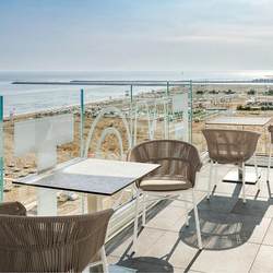 Outdoor table and chair set rattan chair courtyard flower wine garden milk HZ-00129 shop cafe tea shop chair table light luxury courtyard