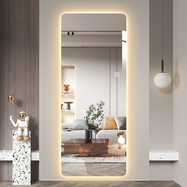 Frameless smart dressing mirror led light mirror wall hanging wall full ...