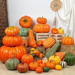 Simulated Pumpkin Model Harvest Festival Props Farmhouse Halloween Decoration Vegetables Shopping Mall Window Display Exhibition Hall Ornaments