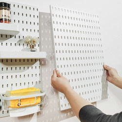 Extra-Large Pegboard Self-Adhesive No-Drill Storage Rack Kitchen Wall Nail-Free Hanging Board Bathroom Wall Storage Organizer