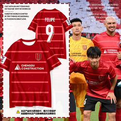 25-26 Afc Champions League Chengdu Rongcheng Team Uniform Player Version Football Clothes Quick-Drying Short-Sleeved T-Shirt for Men and Women Half-Sleeved