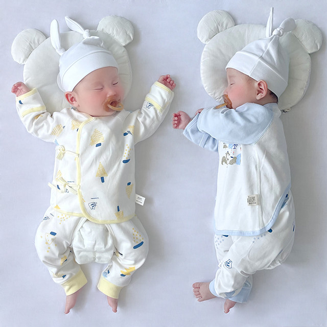 Newborn baby split set spring and autumn pure cotton newborn clothes ...