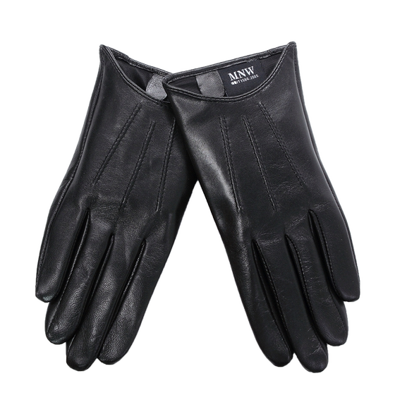 The head layer of the small sheepskin glove single -layer leather thin -handed hand touch screen and the velvet warm Korean version of driving leather glove women
