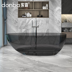 Dongba Transparent Bathtub Household Polymer Resin Bathtub Colorful Crystal Tank Independent Integrated Goose Egg-Shaped Bathtub