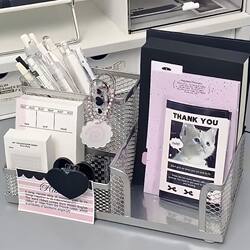 Ins Style Iron Pen Holder Desktop Multi-Compartment Storage Box Student Multi-Functional Stationery Organizer Storage Rack Office Supplies