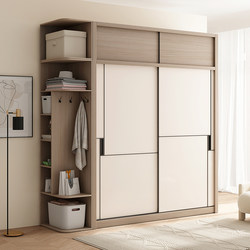 Wardrobe for Home Use in Bedroom, Small Apartment, Modern Minimalist Sliding Door Master Bedroom Cabinet, Economical Assembled Wardrobe Storage Cabinet