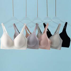 
Breast-retracting seamless girly bra without wires sexy push-up jelly strap underwear thin breathable women's bra