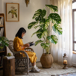 Artificial Monstera Plant Potted Large Indoor Floor-Standing High-Quality Simulated Plant Decoration Ornament