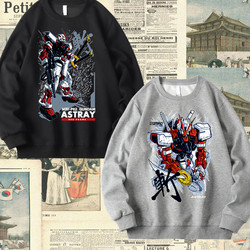 Mobile Suit Gundam Crewneck Sweatshirt for Men, Spring and Autumn Long-Sleeved Fleece Top, Loose Fit, Sporty Casual, Trendy on Instagram