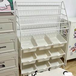 Picture Book Rack Kidsren's Bookshelf Floor-Standing Storage Rack Home Living Room Reading Area Mobile Bookcase Baby Toy Storage Rack