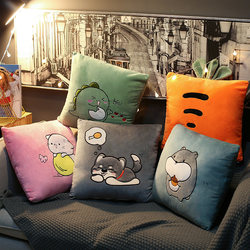 Cartoon Pillow Cushion Sofa Pillow Headboard Car Backrest Cushion Men's Style Sleeping Pillowcase Without Insert for Car Use