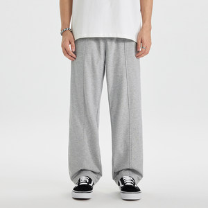 
PKL spring and summer thin cool sports pants men's wardrobe solid color splicing design loose straight large size casual trousers