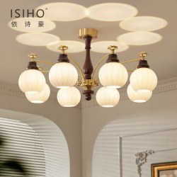 Brass French-Style Vintage Living Room Chandelier, Retro High-End Feel, Song Dynasty Aesthetics Main Light, 2025 New Model for Living and Dining Room