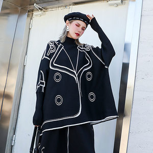 
This year's popular special offer European style double-sided turtleneck pullover sweater for women in spring, autumn and winter, loose and lazy style