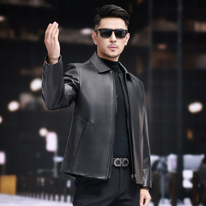 
This year's popular special offer Haining autumn and winter new genuine leather jacket men's first layer sheepskin business casual removable
