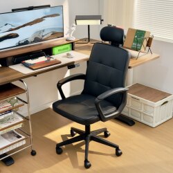 Office Chair, Computer Chair, Home-Use Chair with Backrest, Lumbar Support Ergonomic Chair, Conference Room Business Chair, Comfortable Chair for Long Sitting