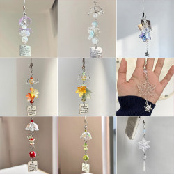 Wind Chimes, Maple Leaves, Snowflakes, High Aesthetic Appeal, Cute, ins Couple/Best Friend Style Keychain, Phone Chain, Backpack Pendant, Lanyard
