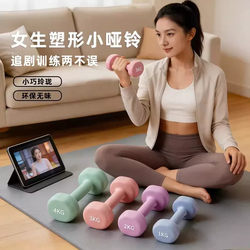 Small Dumbbells for Women's Home Fitness, 2kg Pair, Compact Solid Cast Iron Strength Training Equipment for Women, Slimming Belly