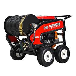 High-Pressure Drain Cleaning Machine, Gasoline and Diesel, Large Flow, for Household, Property, and Municipal Pipelines, Complete Set, Powerful