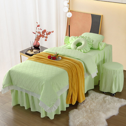 Delicate Luxury Beauty Bed Cover Four-piece Seersucker Four Seasons Skin Management Beauty Salon Special Bed Cover Light Luxury Simple
