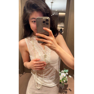 
N.COU 25 summer new fashionable hot diamond all-match lace V-neck vest for women to wear inner slim fit top
