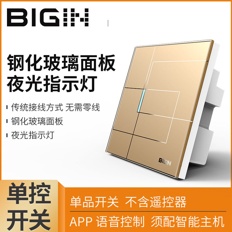 Single Control Bigin Smart Single Control Wall Switch - Touch & Remote Control