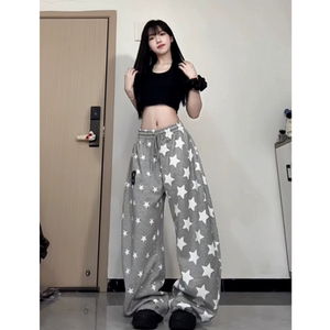 
All-over star sweatpants for women, summer thin, loose, casual, simple, versatile, comfortable, jazz dance, shopping and walking pants