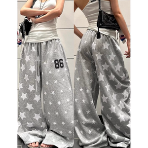 
All-over star sweatpants for women, summer thin, loose, casual, simple, versatile, comfortable, jazz dance, shopping and walking pants