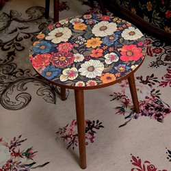 Chinese-Style Side Table, Coffee Table, Sofa Side Cabinet, Nordic Pattern, Trendy Bedroom Small Table, Living Room Corner Table, Bedside Round Table