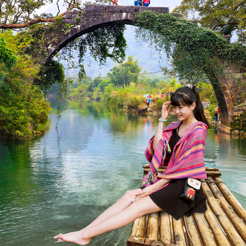 桂林旅游阳朔漓江游船遇龙河竹筏漂流龙脊纯玩五日游小团旅行团